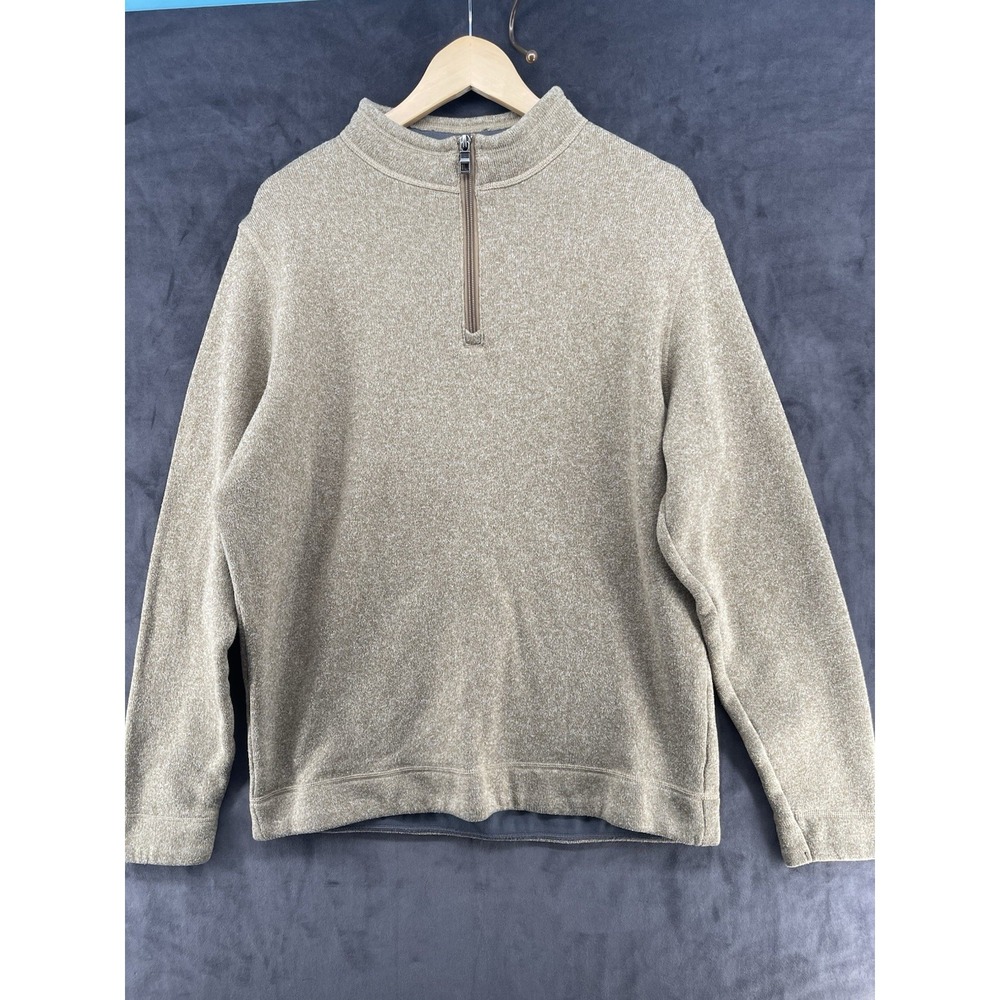 Peter Millar Men's XL 1/4‎ Zip Fleece Pullover Olive Heather Soft Sweater